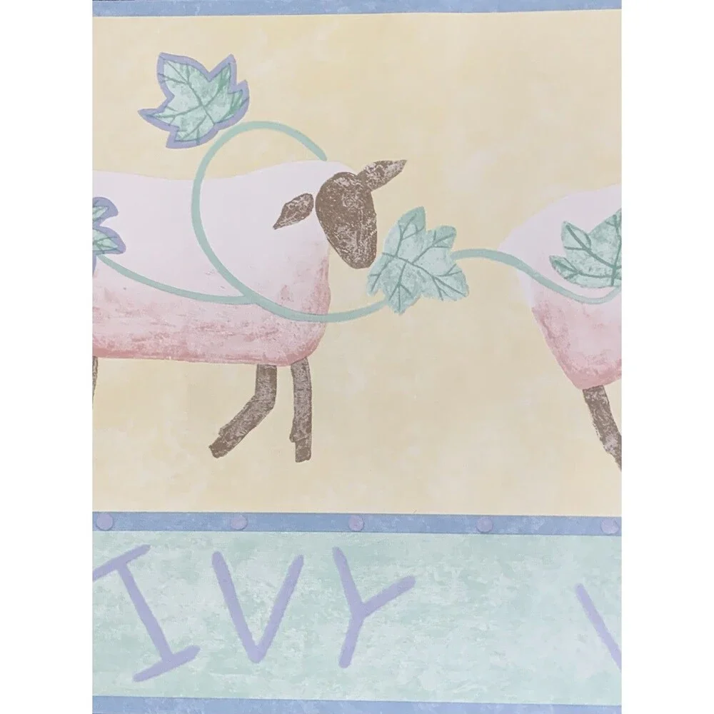 Little Lambs Love Ivy Wallpaper Border by Imperial